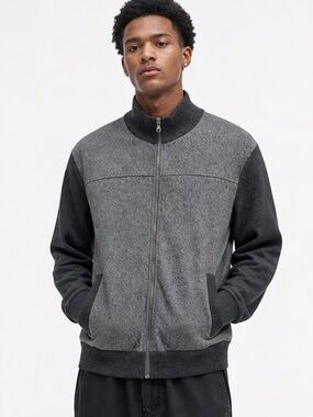 Banana Republic Men’s Sweater Size L Classic Knit Full Zip Casual Gray Preppy